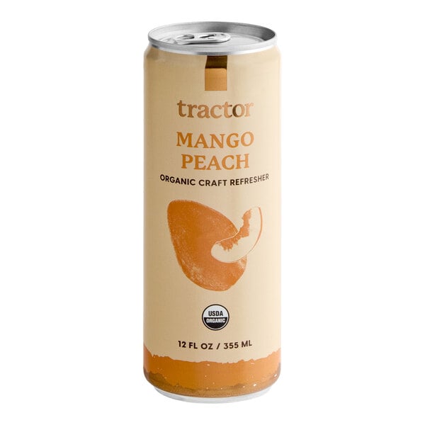 Tractor Beverage Co. Organic Mango Peach Beverage 12 fl. oz. Can - 12/Case