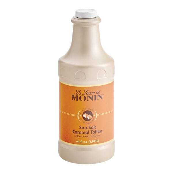 Monin Sea Salt Caramel Toffee Flavoring Sauce 64 fl. oz. - 4/Case
