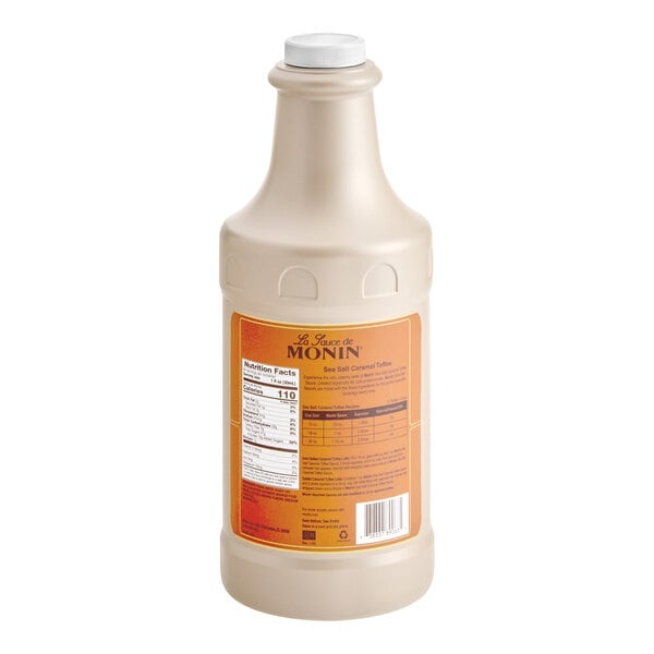 Monin Sea Salt Caramel Toffee Flavoring Sauce 64 fl. oz. - 4/Case