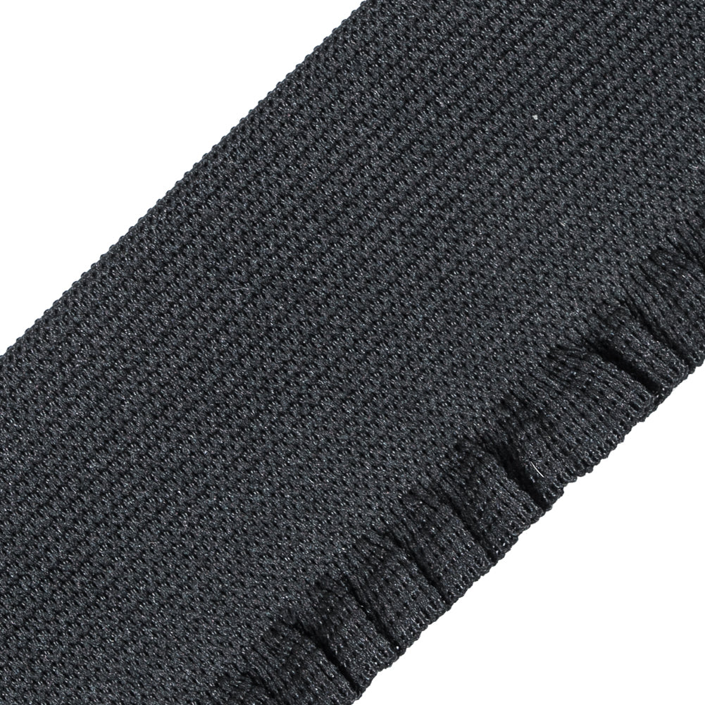 Black Elastic Trimming with Ruffled Edge - 2"