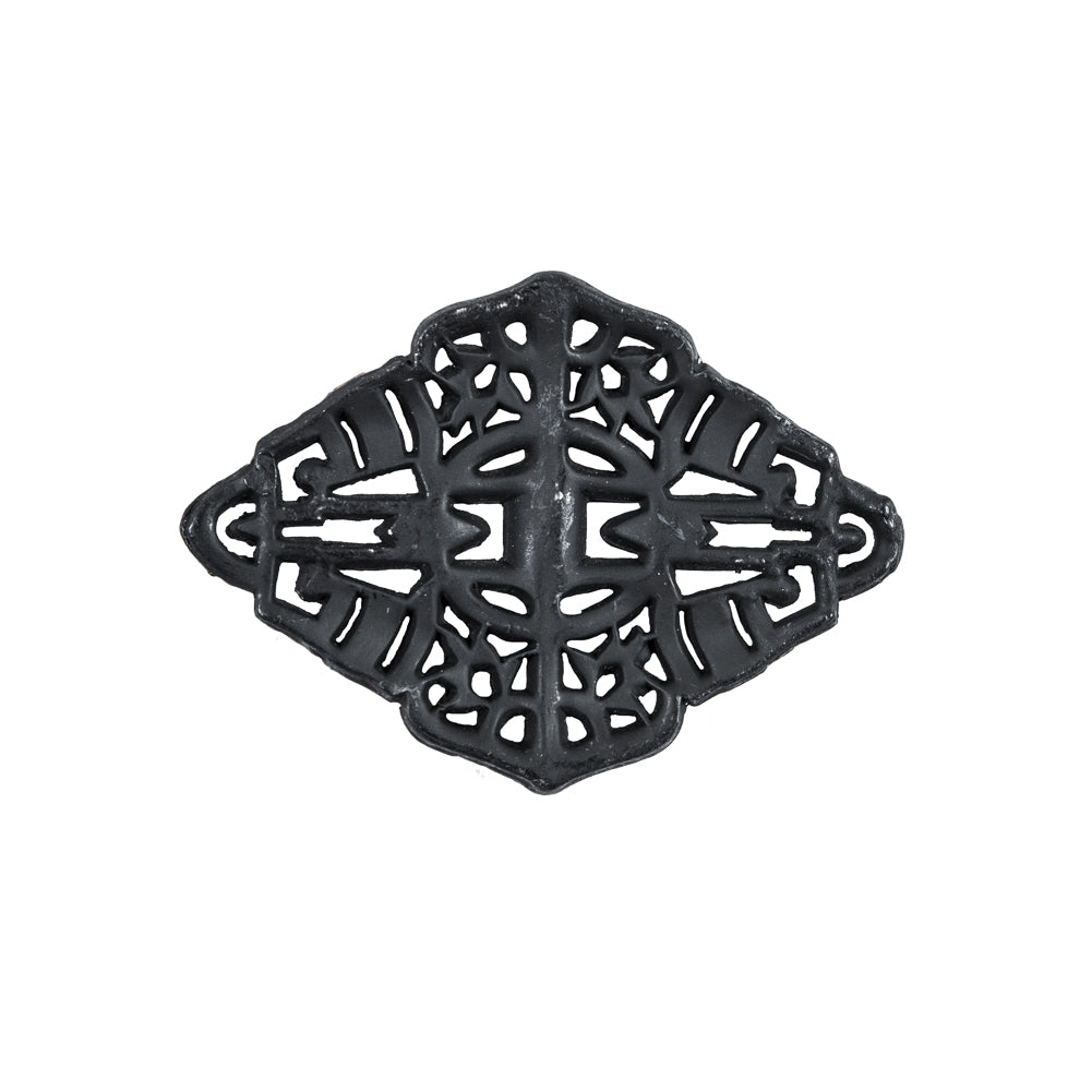 Black Diamond Metal and Rhinestone Pendent - 3"