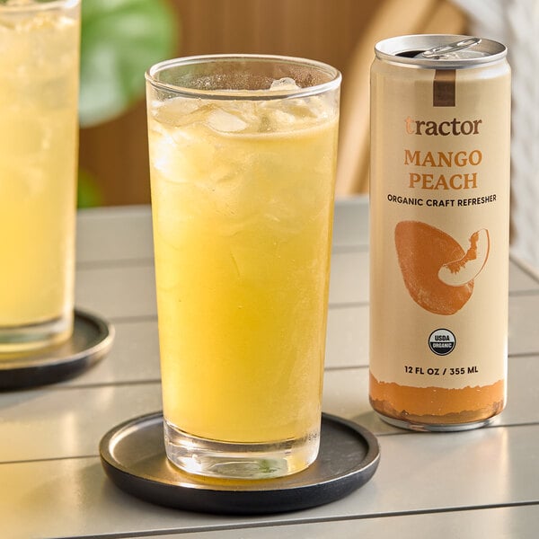 Tractor Beverage Co. Organic Mango Peach Beverage 12 fl. oz. Can - 12/Case