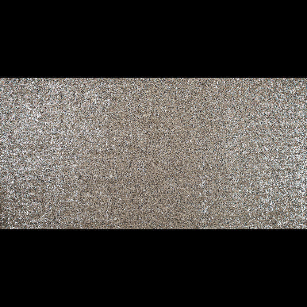 Jay Godfrey Pale Gold All-Over Circle Sequins Fabric on a Black Mesh