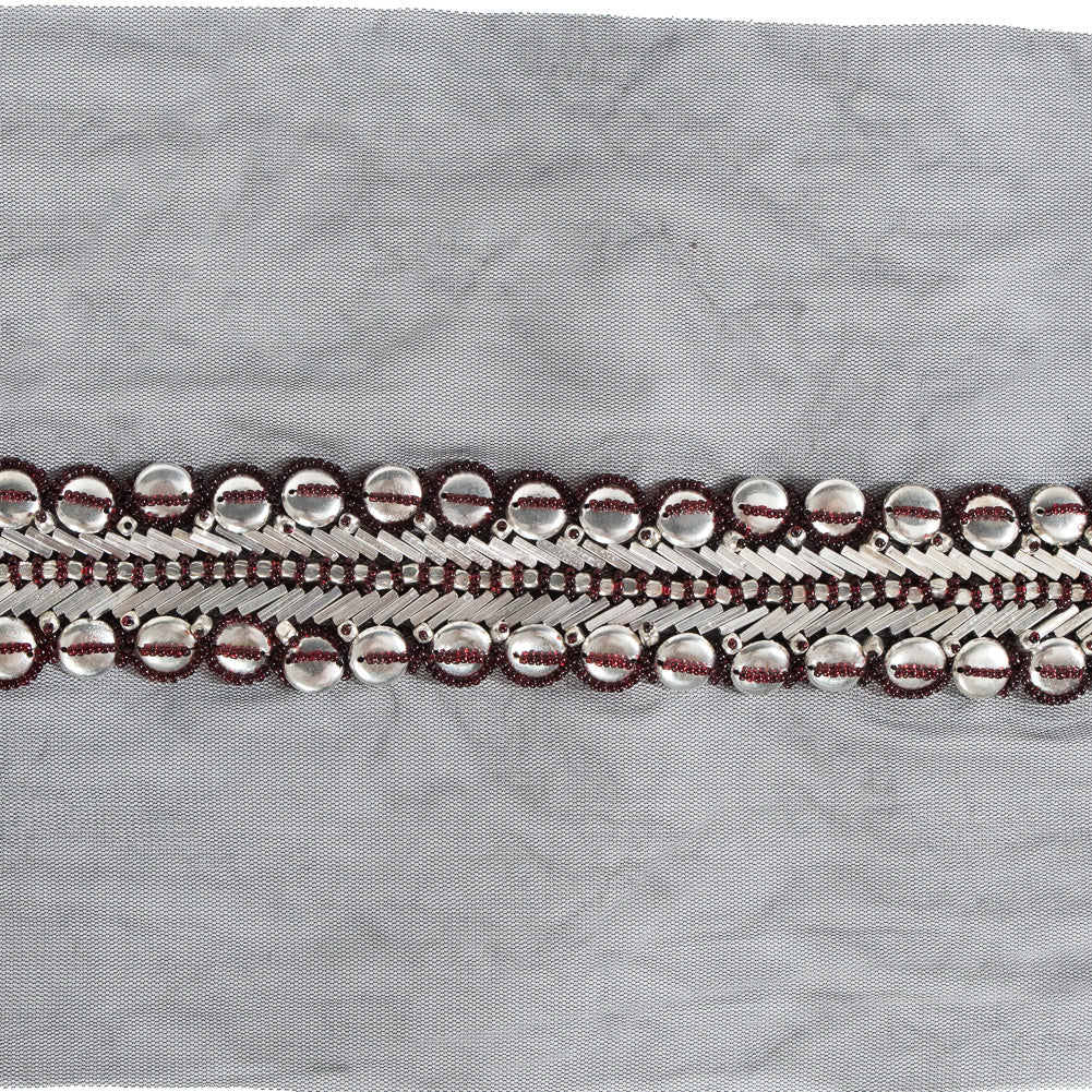 Fancy Beaded Metal Trim - 2.75"