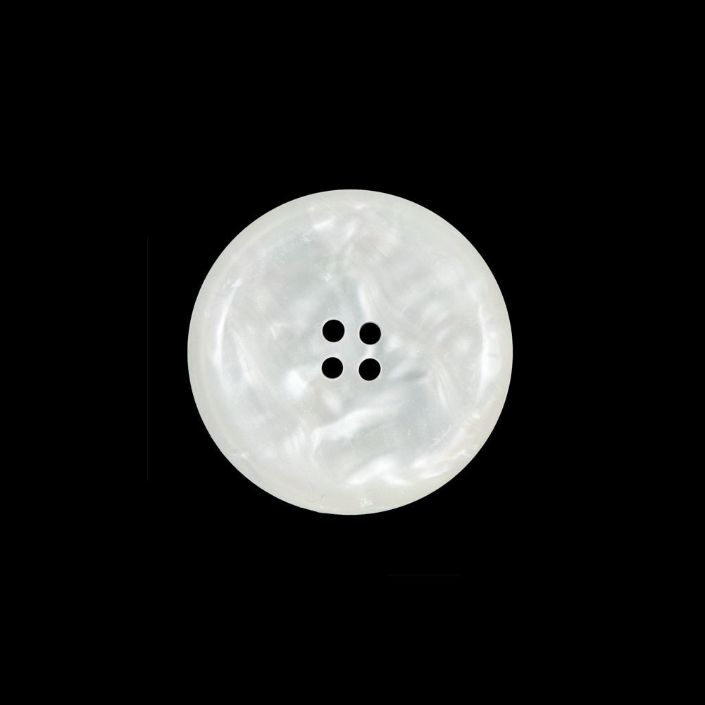 White Iridescent Plastic Button - 32L/20mm