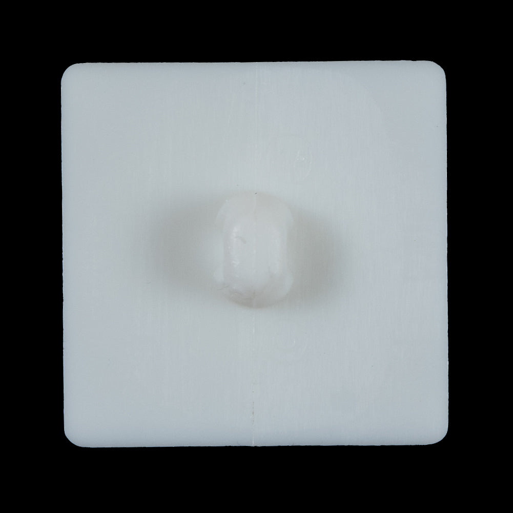 White Square Bevel Cut Button - 50L/32mm