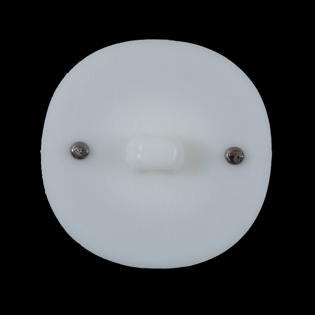White and Gunmetal 2-Piece Plastic Button - 48L/30.5mm