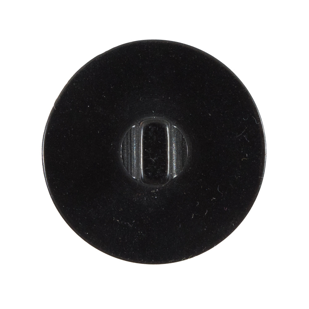 Black Flat Shank-Back Plastic Button - 44L/28mm
