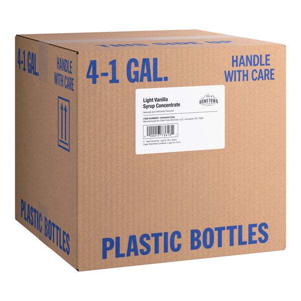 Hometown Provisions Light Vanilla Syrup 1 Gallon - 4/Case