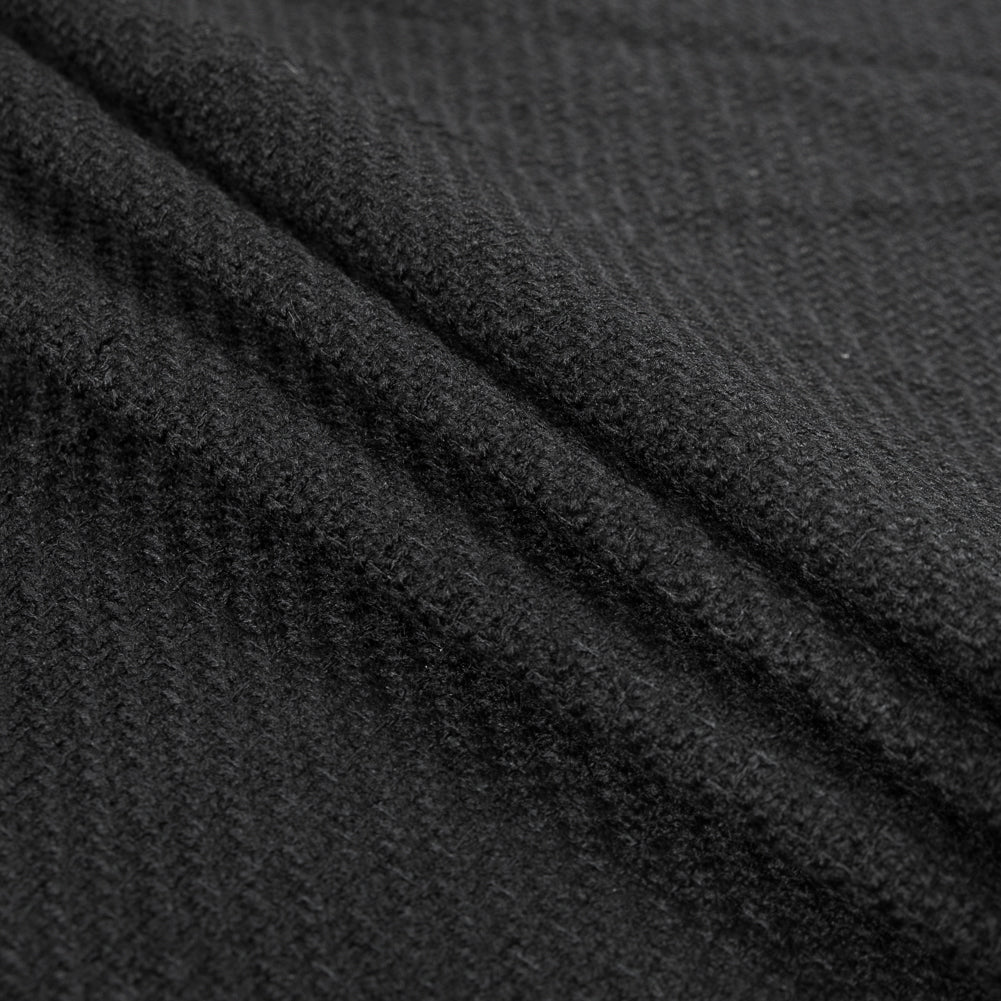Black Woolen Wool-Like Acrylic Twill