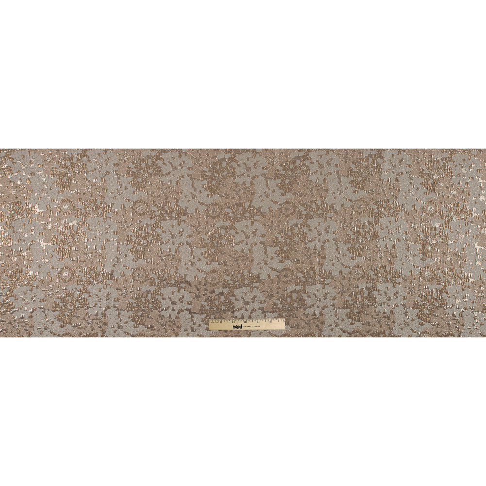 Metallic Gold and Sun Kiss Beige Floral Brocade
