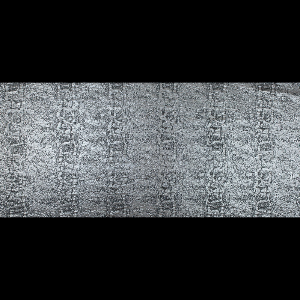 Metallic Silver Abstract Brocade