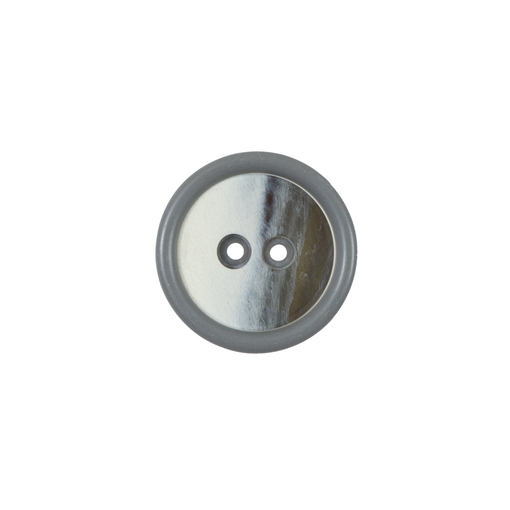Gray, Beige and White 2-Hole Plastic Button - 24L/15mm