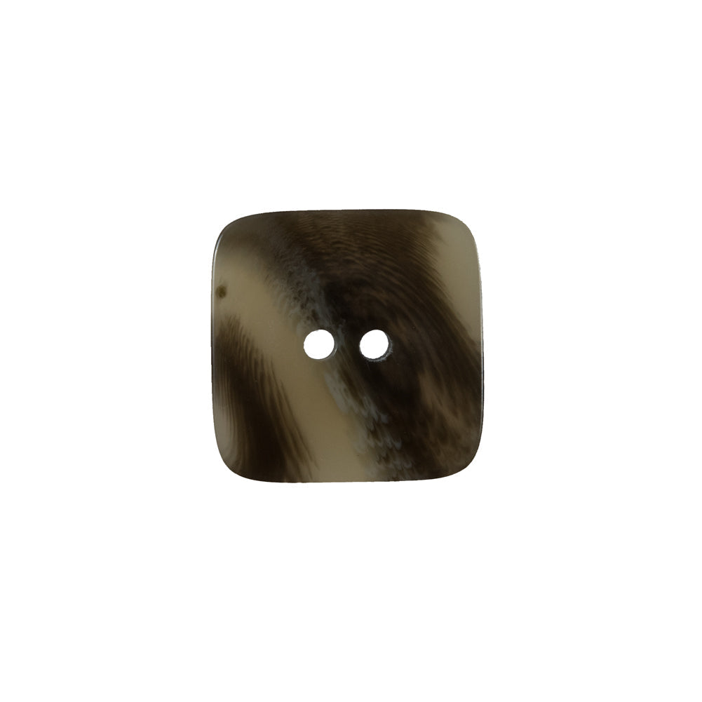Olive Gray Square Two-Hole Plastic Button - 24L/15mm