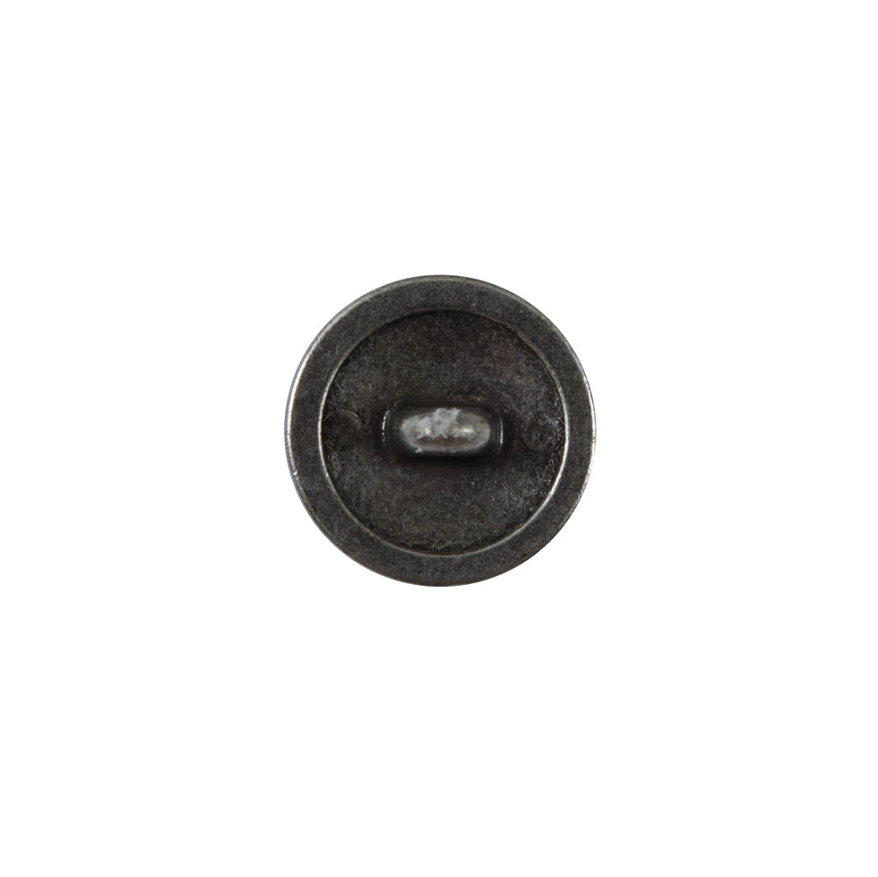 Silver Floral Etched Metal Shank Back Button - 24L/15mm