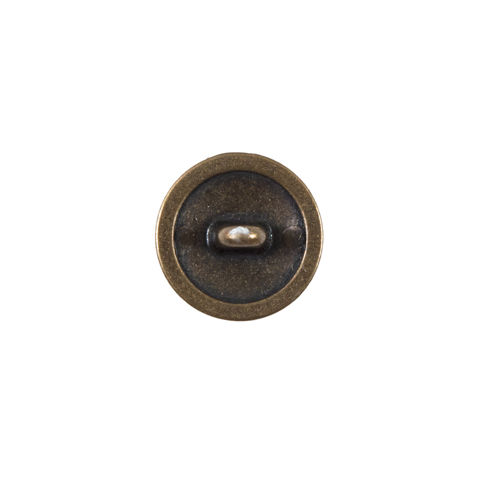 Bronze Floral Etched Metal Shank Back Button - 24L/15mm