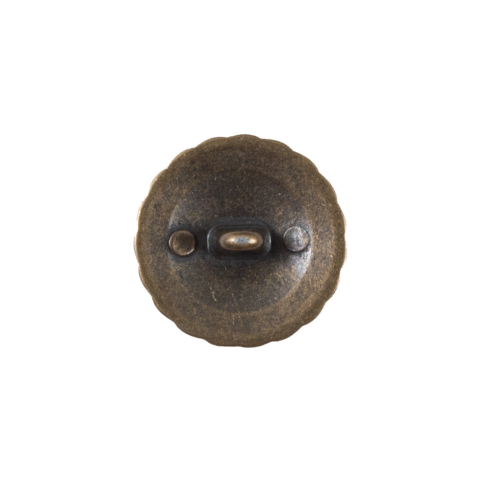 Antique Gold Etched Metal Button - 32L/20mm