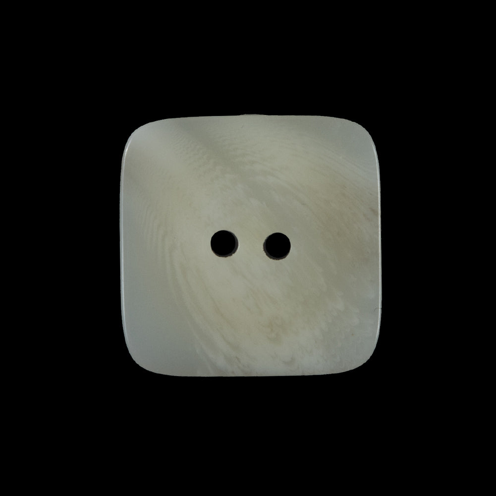 White Square Two-Hole Plastic Button - 36L/23mm