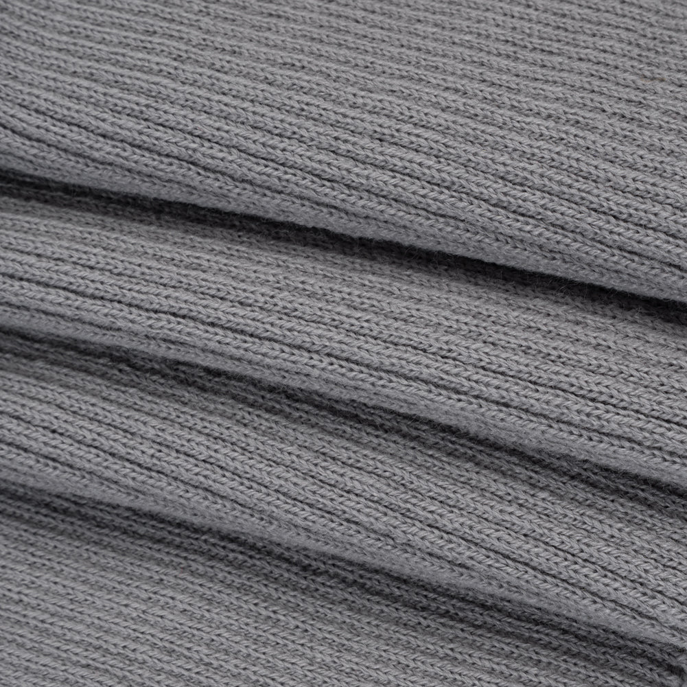 Silver Heavy Rib Knit Trim - 7" x 38"