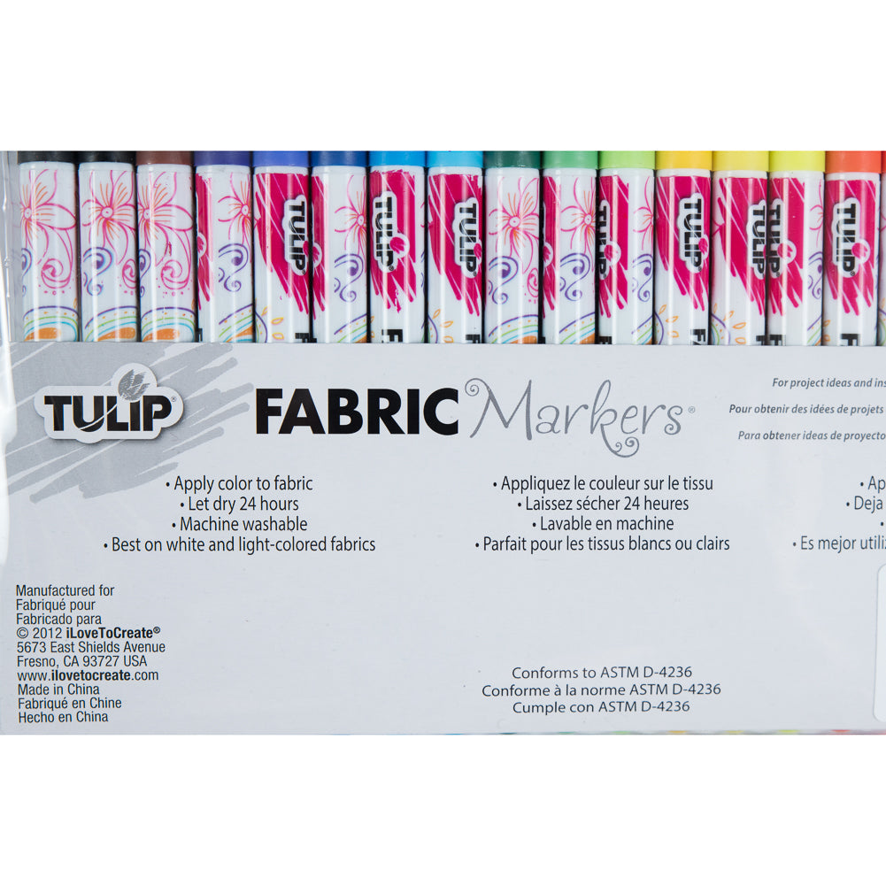 Tulip Fine Tip Fabric Markers - 20 Pack