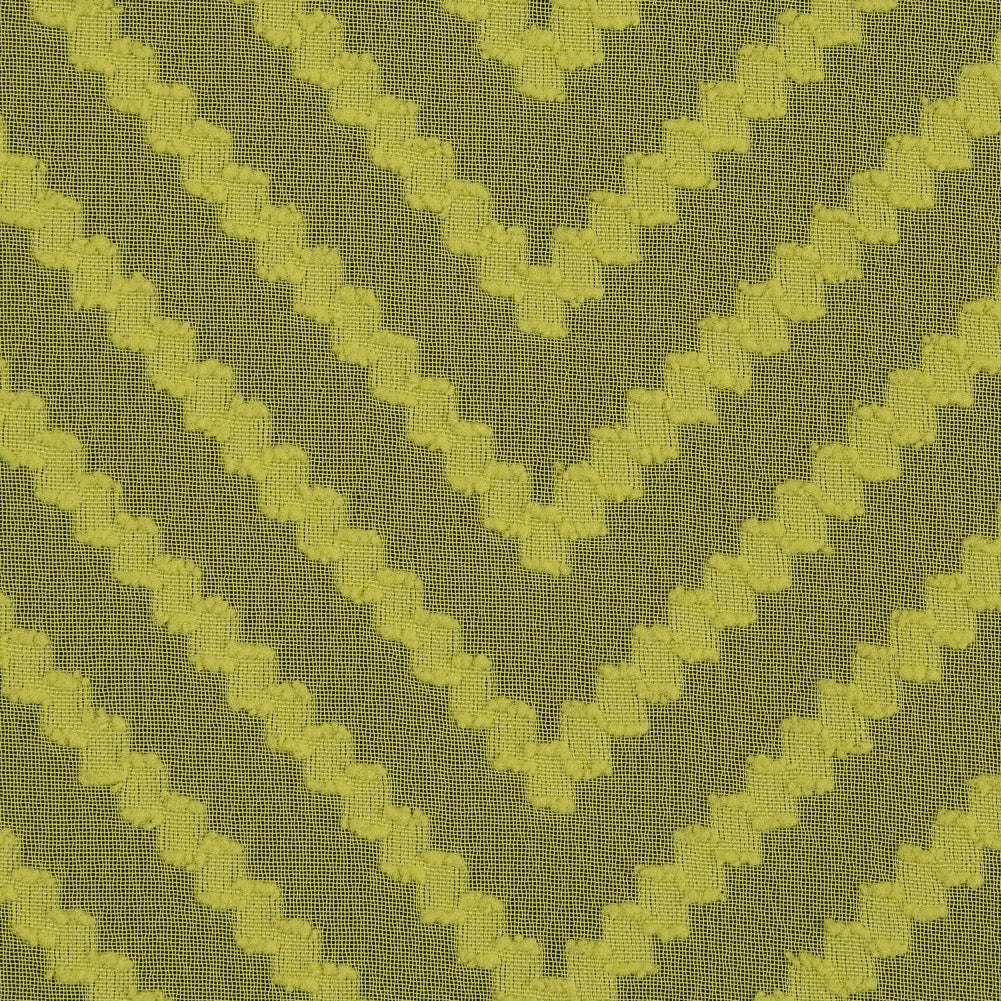 Citrus Lemon Chevron Burn-out Polyester Chiffon
