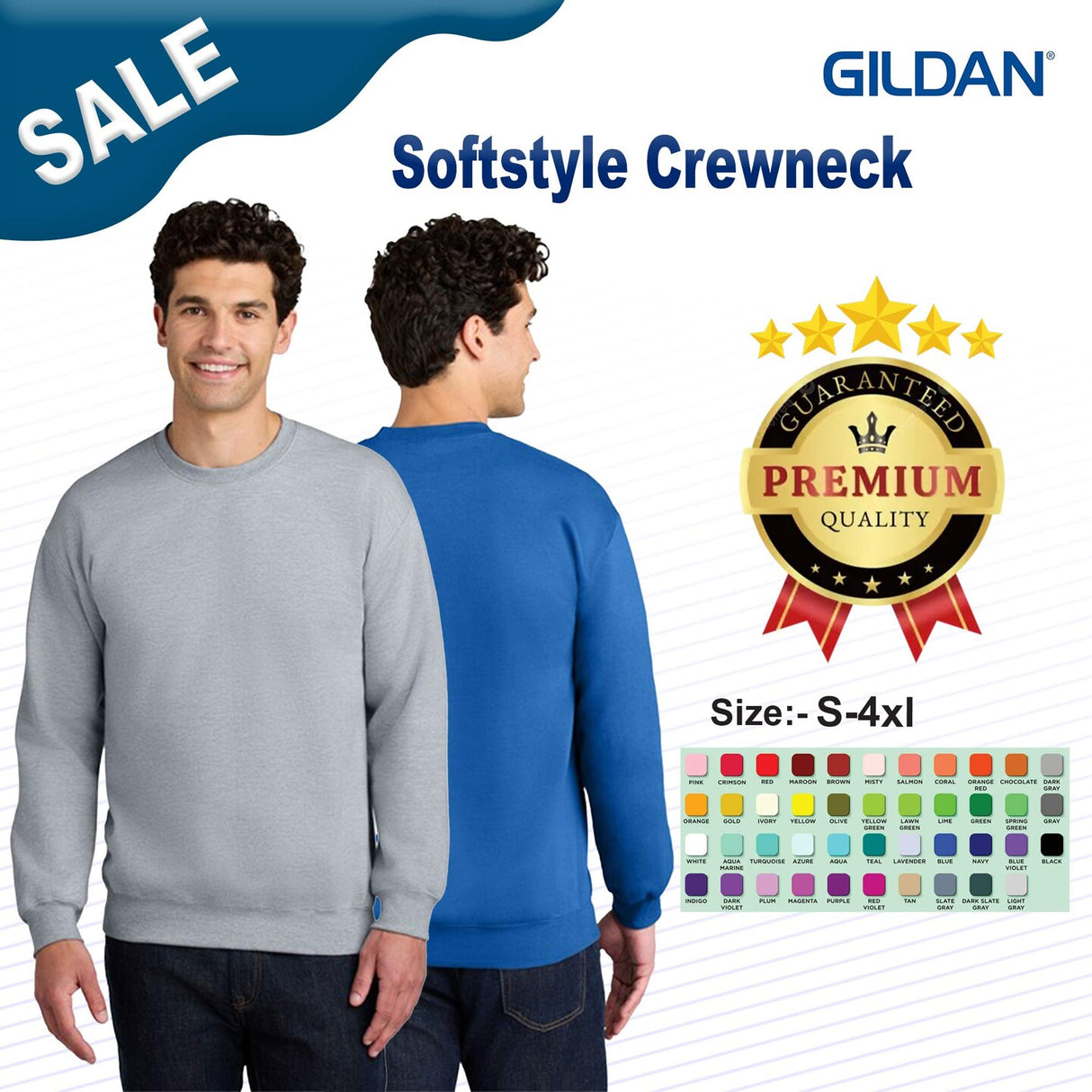 Gildan® Softstyle Crewneck Long Sleeve Sweatshirt