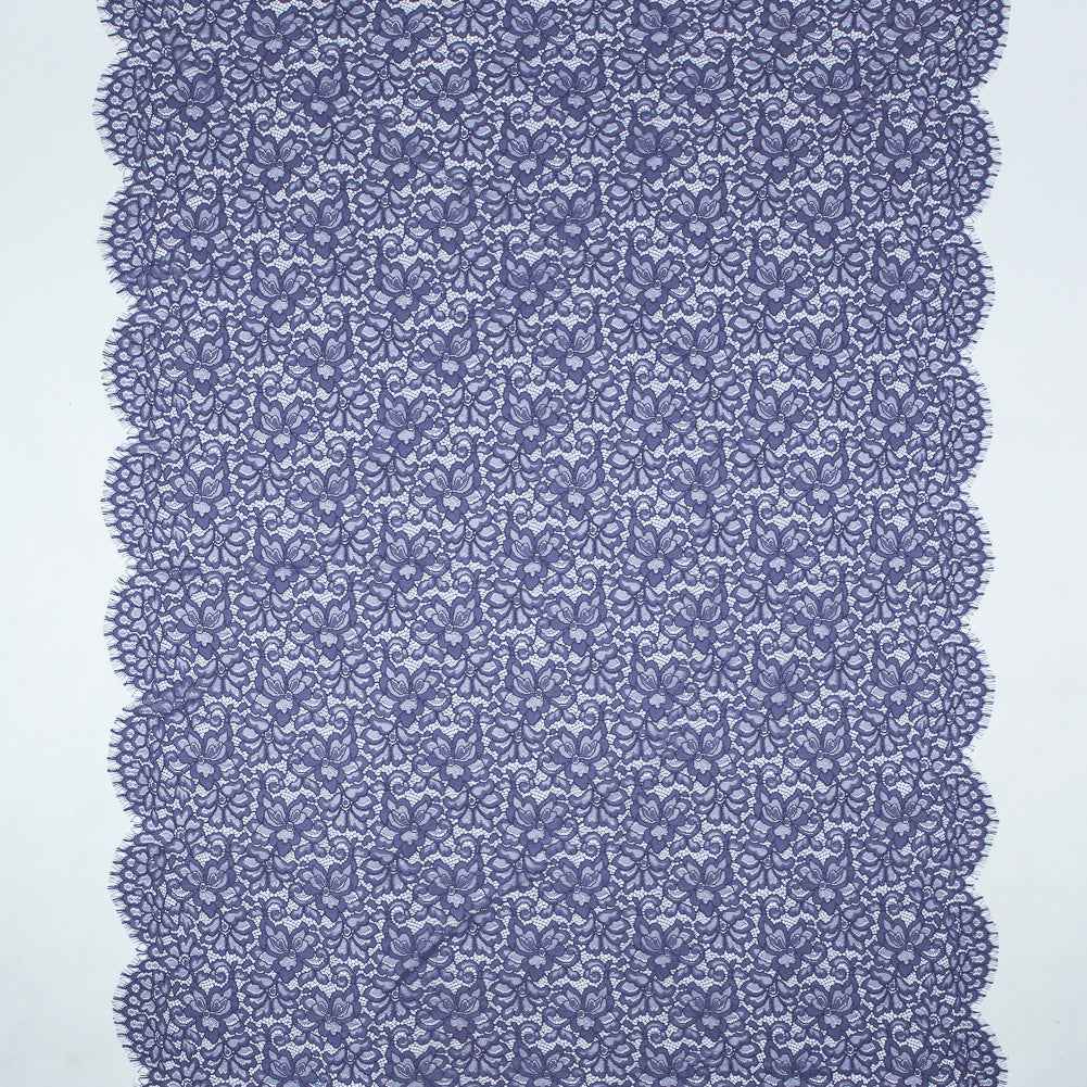 Re-Embroidered Lace Panel - Purple Floral