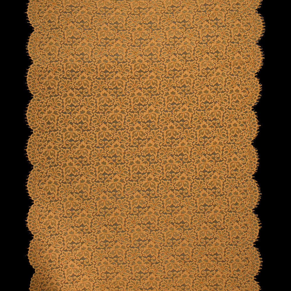Re-Embroidered Lace Panel - Butterscotch Floral