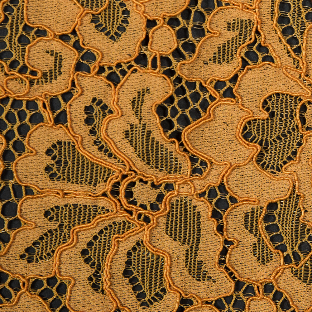 Re-Embroidered Lace Panel - Butterscotch Floral
