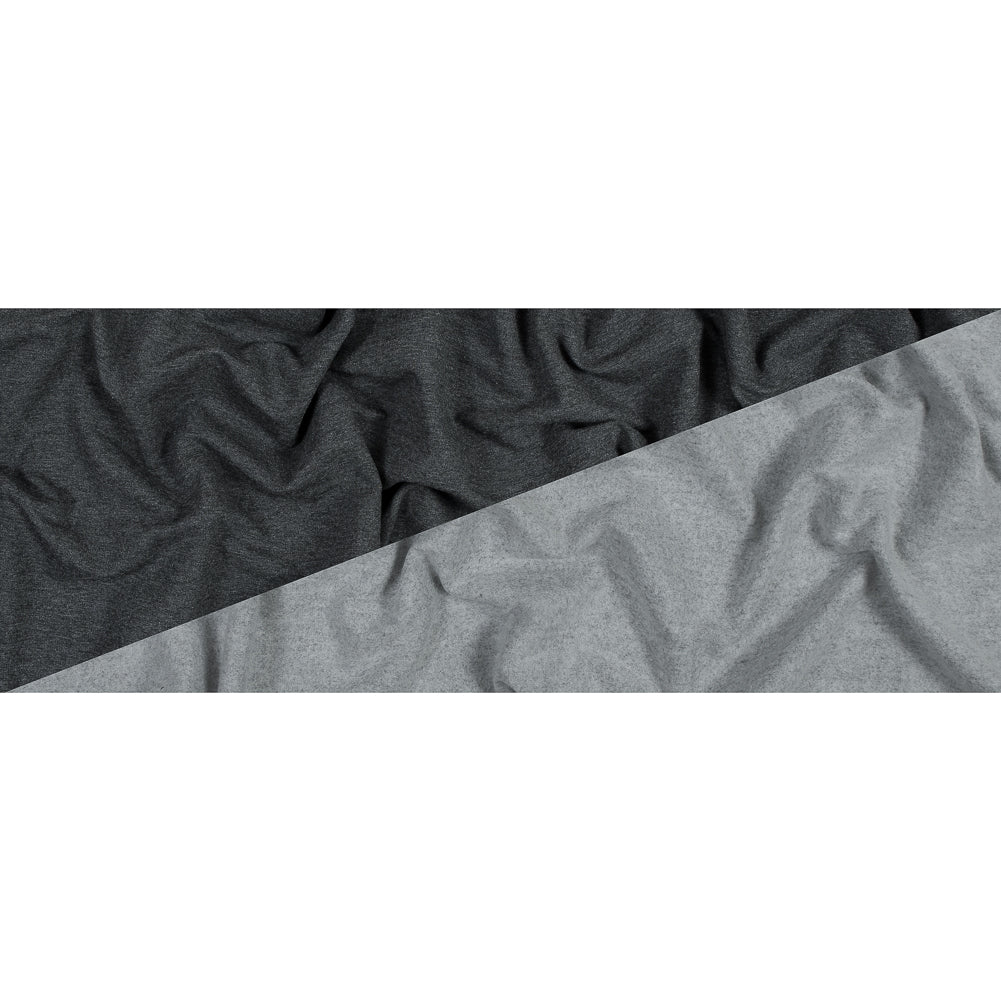 Bamboo and Cotton Stretch Knit Fleece - Heather Charcoal - Jessamyn Collection
