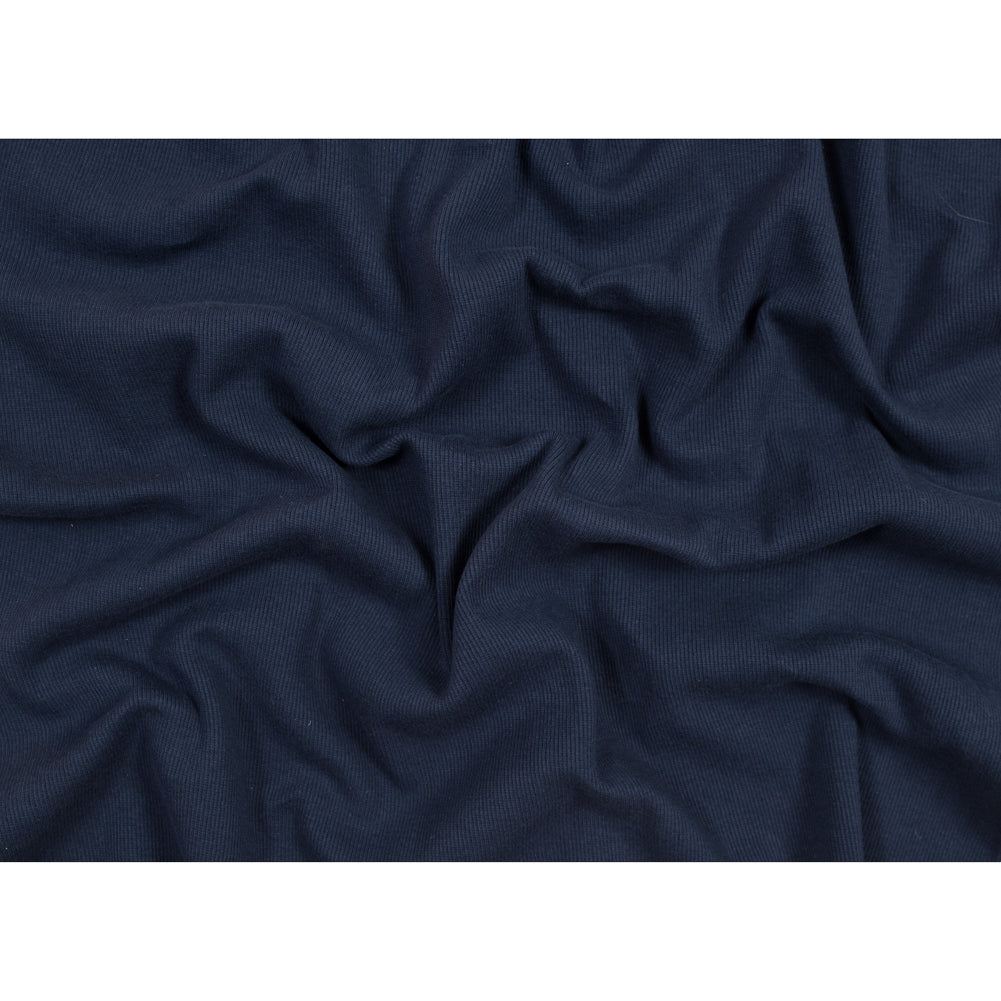 Navy Tubular Cotton Rib Knit