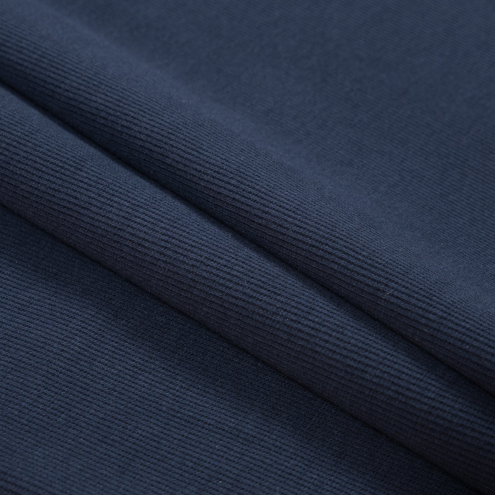 Navy Tubular Cotton Rib Knit