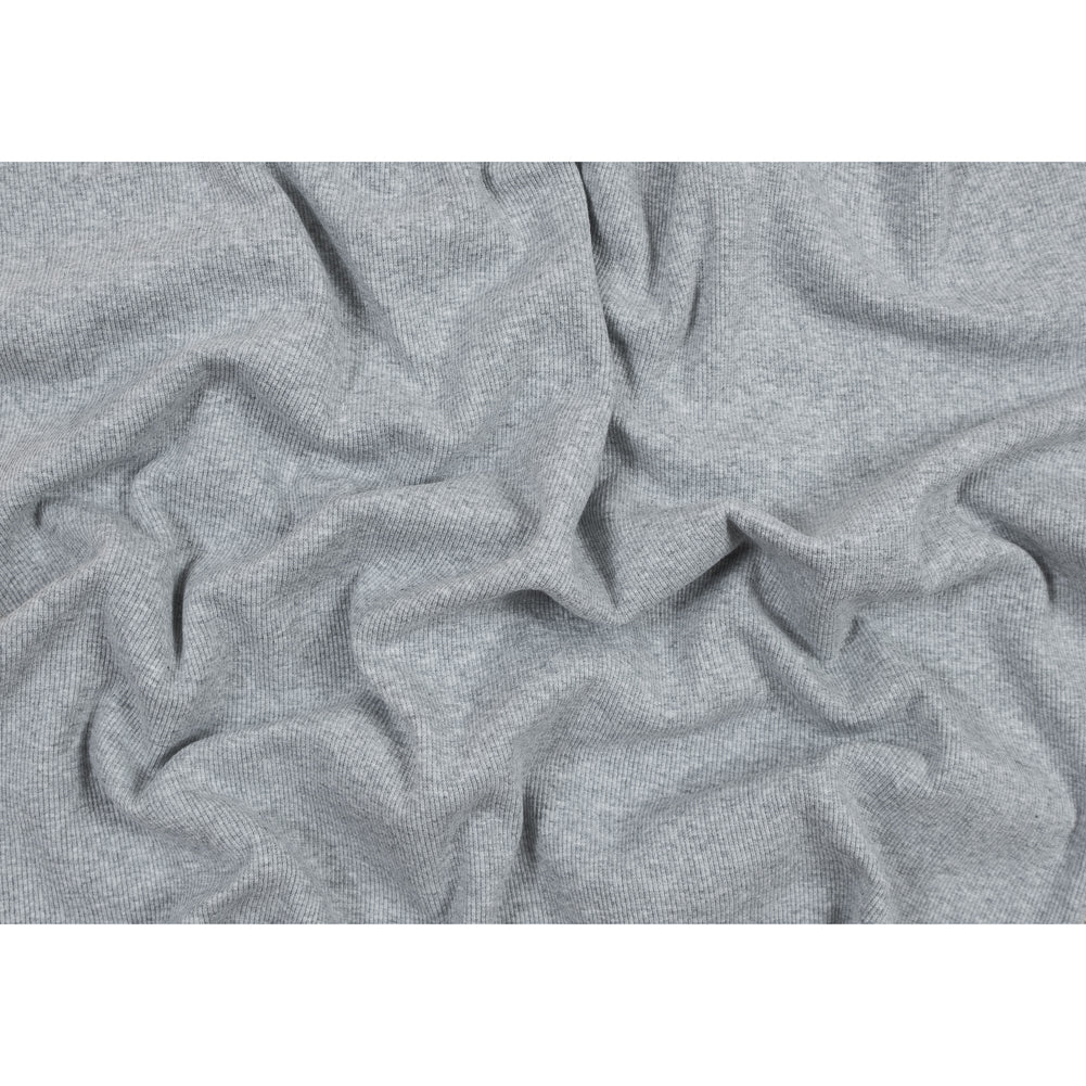 Heathered Light Gray Tubular Cotton Rib Knit