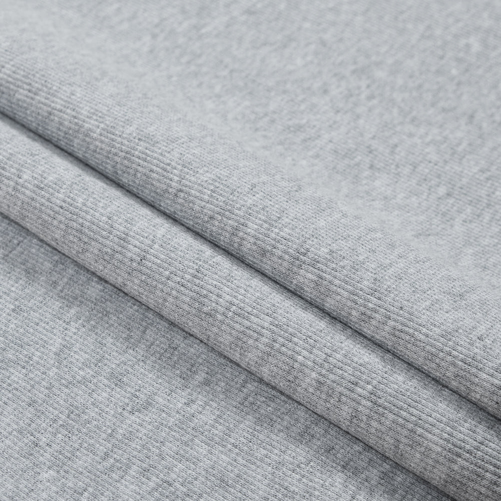 Heathered Light Gray Tubular Cotton Rib Knit