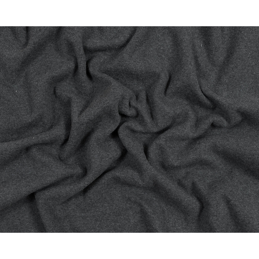 Heathered Charcoal Tubular Cotton Rib Knit