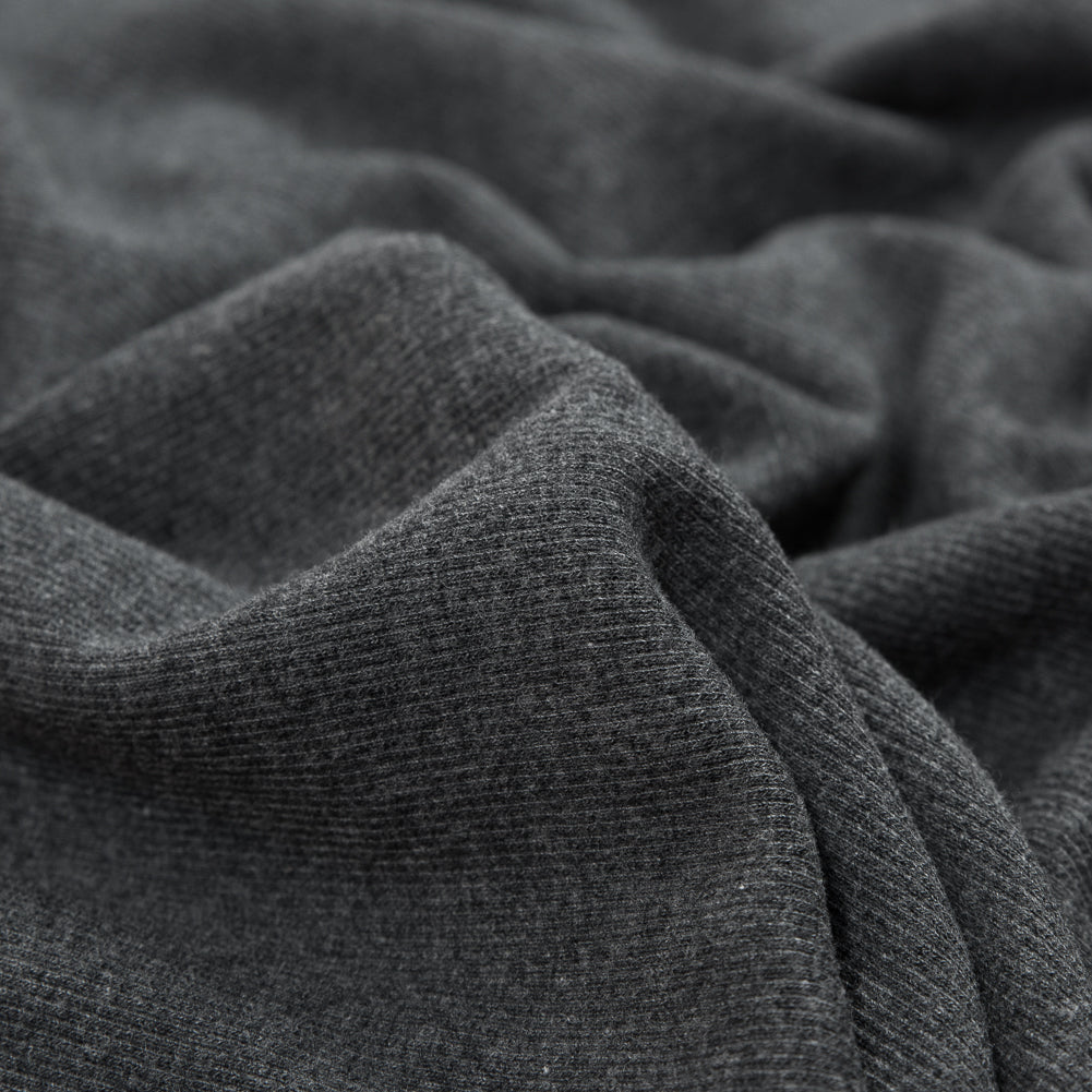 Heathered Charcoal Tubular Cotton Rib Knit