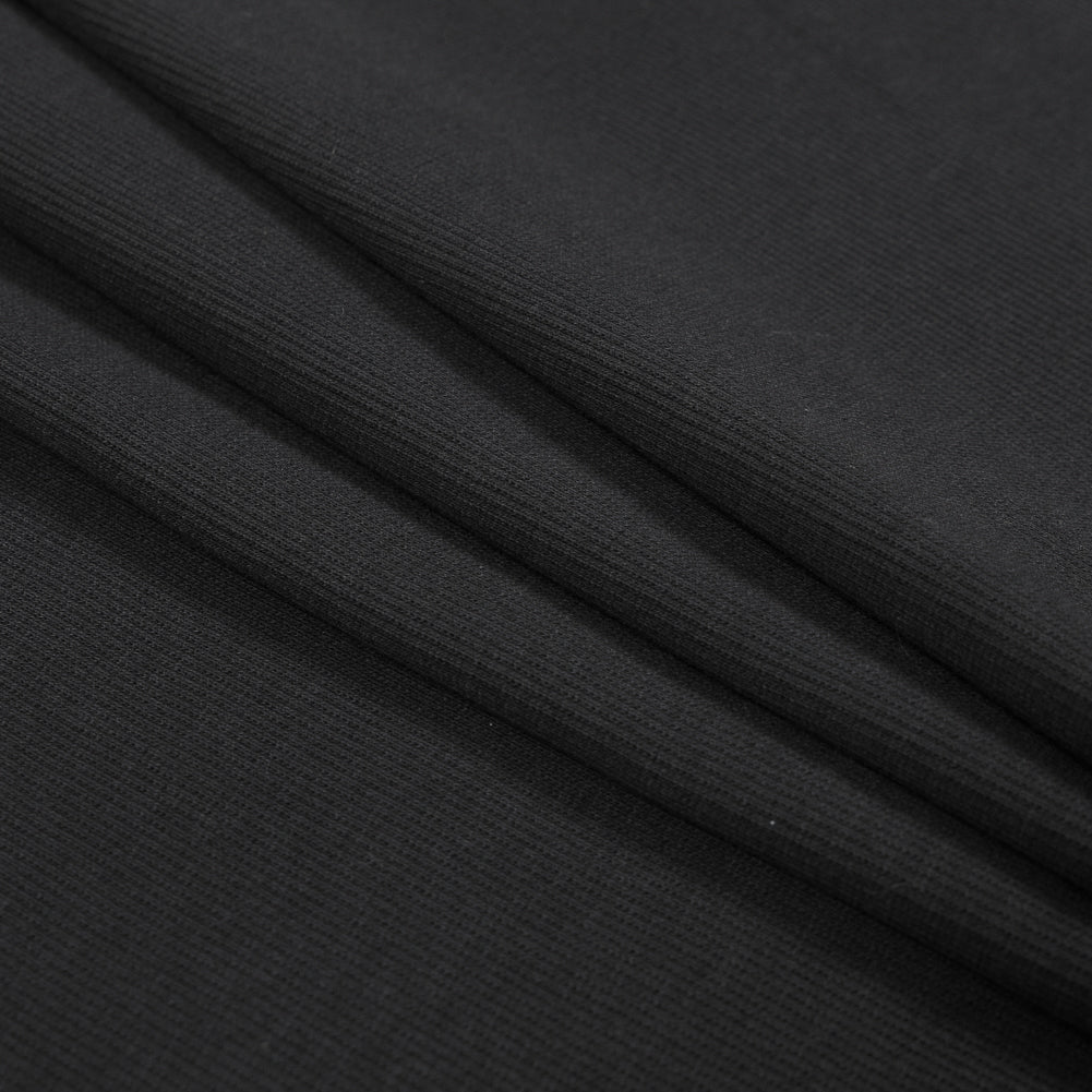Black Cotton Rib Knit