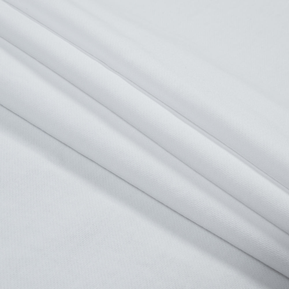 Cotton and Polyester Brushed Fleece - White