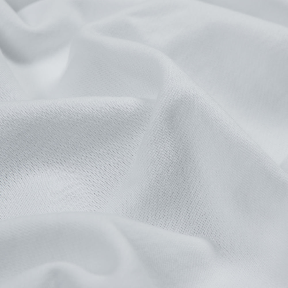 Cotton and Polyester Brushed Fleece - White
