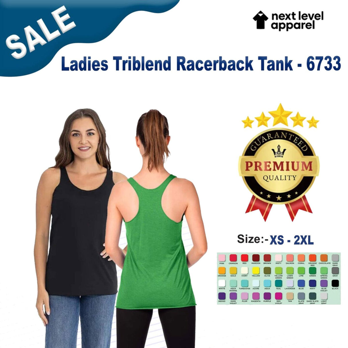 Next Level® Ladies Triblend Racerback Sleeveless Tank Top - 6733