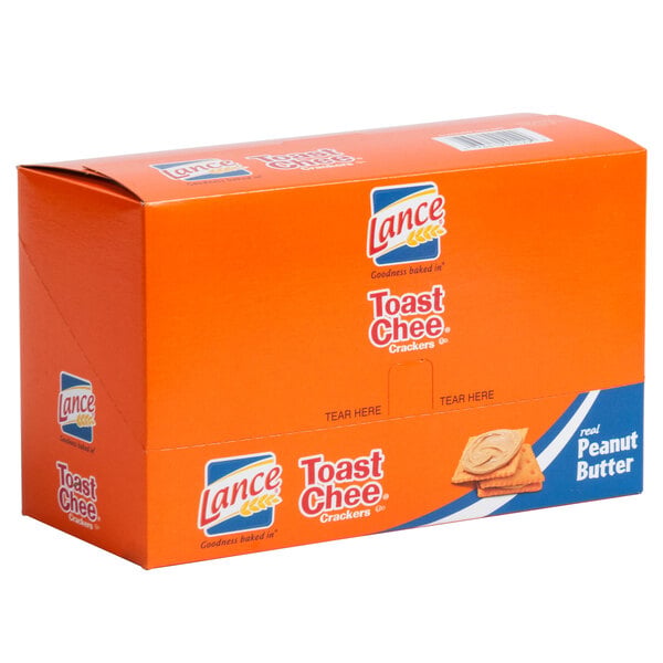 Lance Toast Chee Peanut Butter Sandwich Crackers 20 Count Box - 6/Case