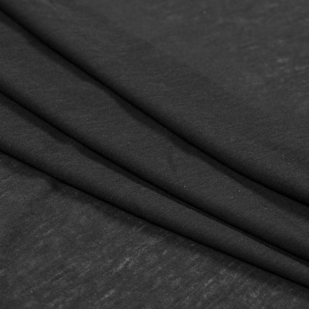 Heathered Black Tissue Weight Cotton Jersey