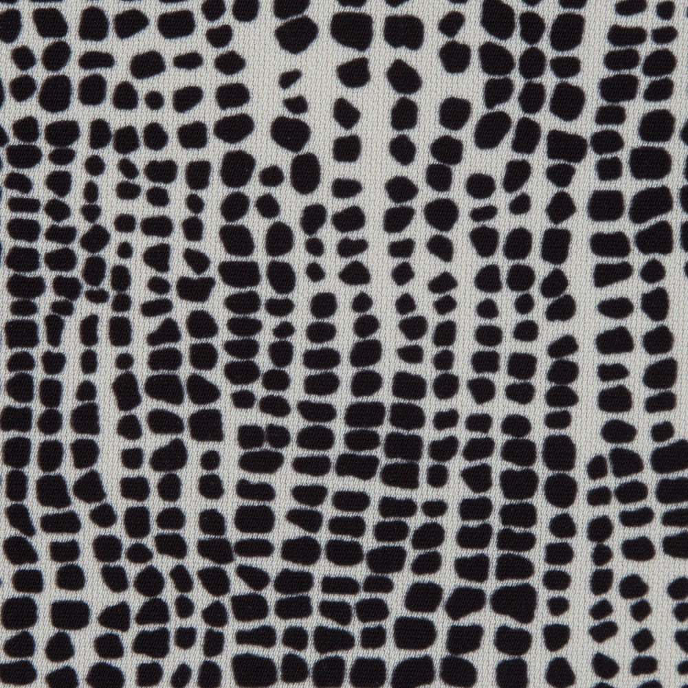 Italian Ivory Reptilian Digitally Printed Stretch Polyester