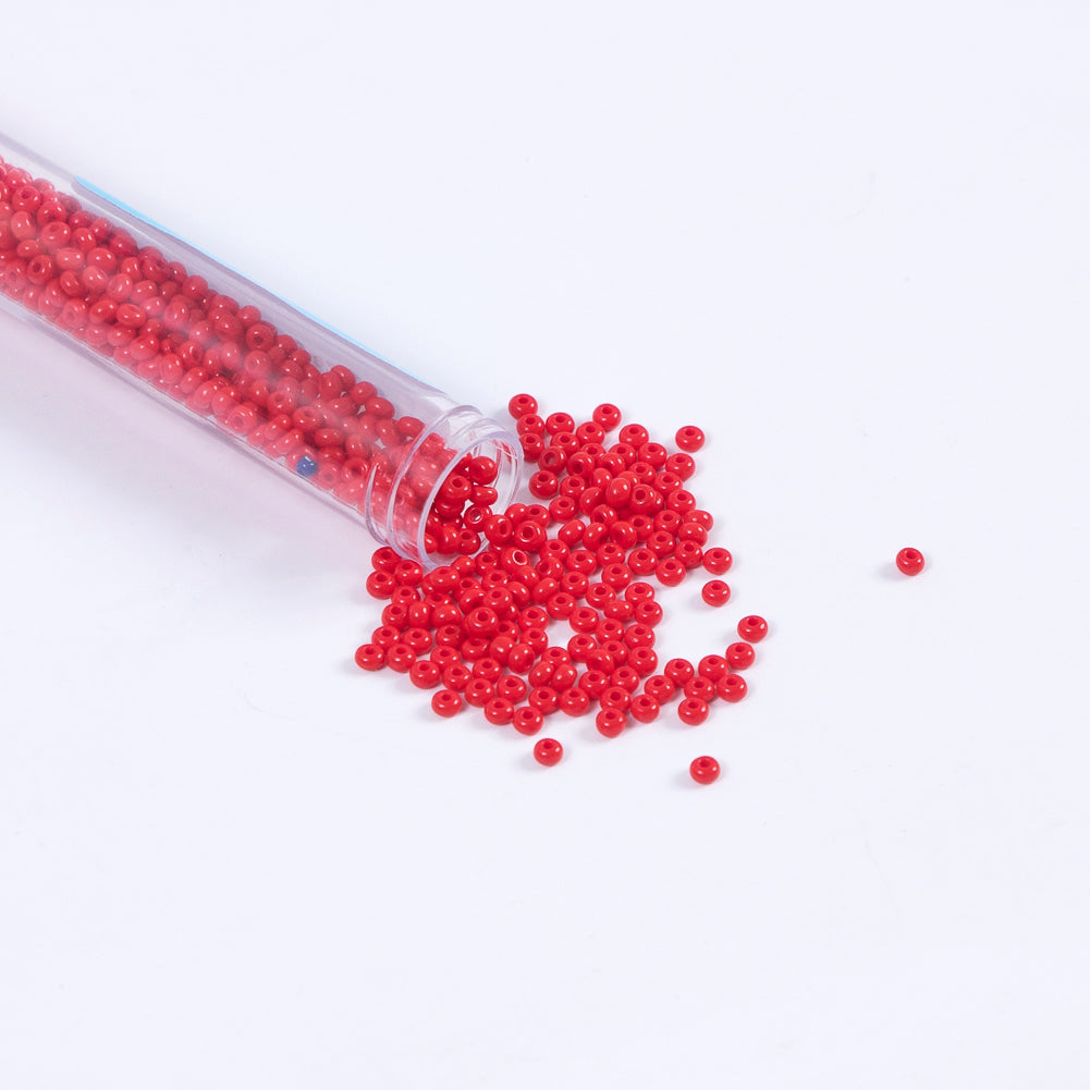 Light Red Opaque Amethyst Czech Seed Beads - Size 8