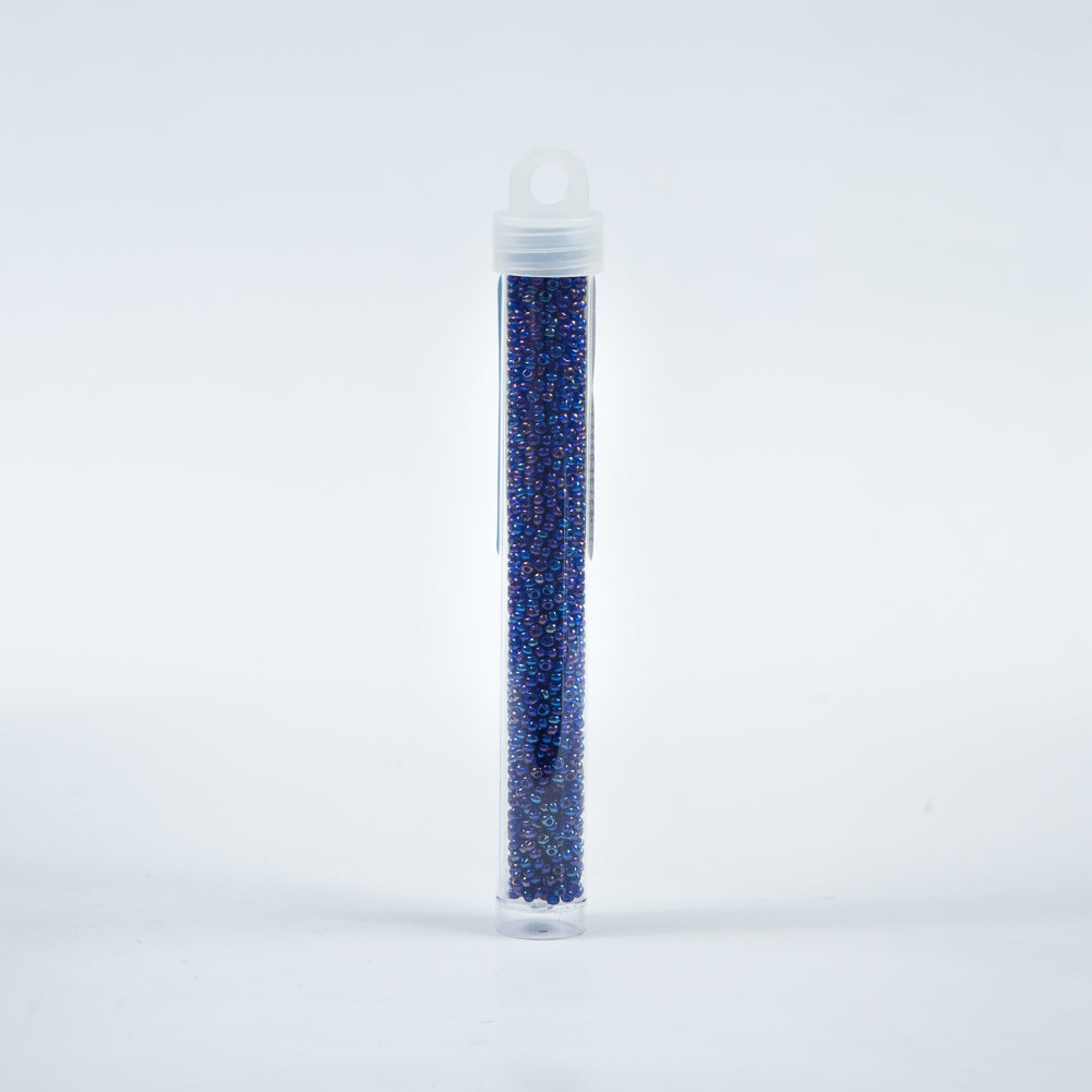 Navy Iridescent Czech Seed Beads - Size 10