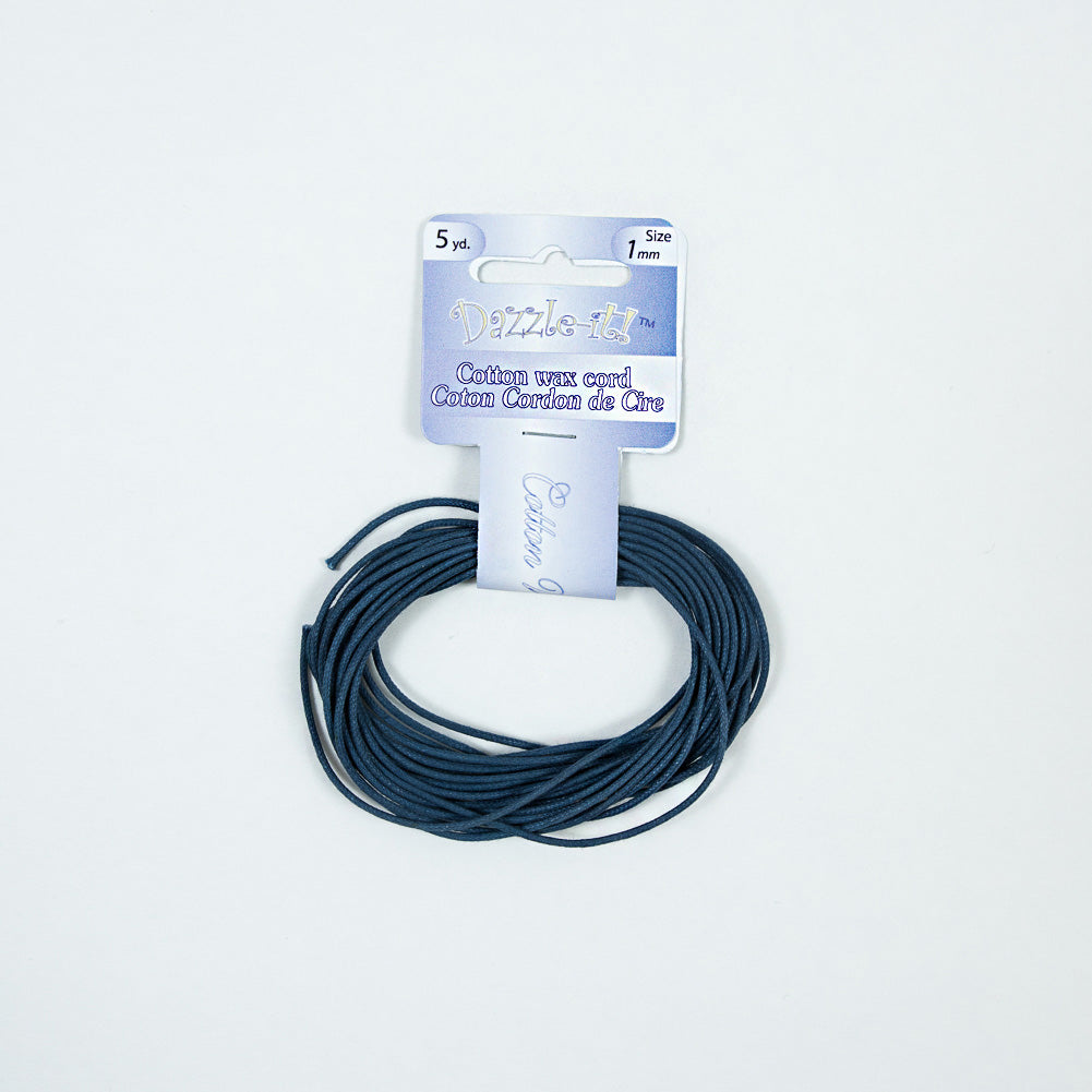 Dazzle-It Royal Blue Cotton Wax Cord - 1mm