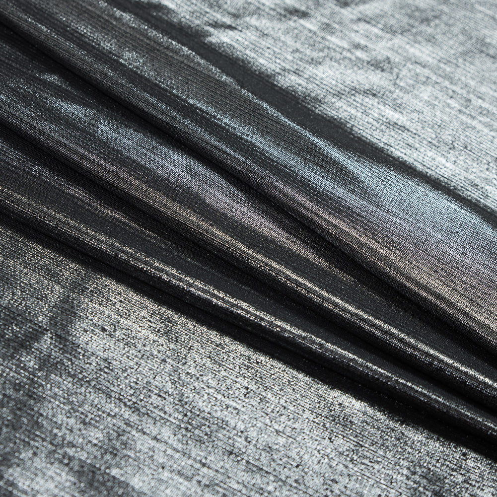 Textured All-Over Foil Knit - Metallic Silver - Lizabet Collection