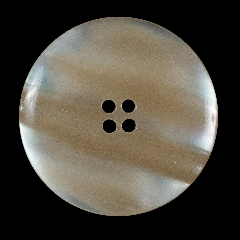 Beige Iridescent Plastic Button - 54L/34mm