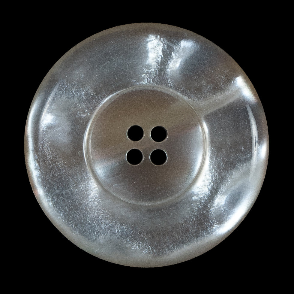 Beige Iridescent Plastic Button - 54L/34mm