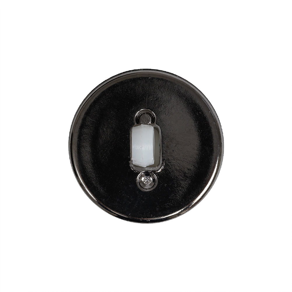 White and Gunmetal 2-Piece Faceted Shank Back Button - 36L/23mm